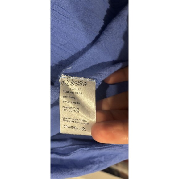 Anthropologie Devotion Twins Peasant Maxi Dress S Blue Tiered Bell Sleeve Boho - Picture 16 of 16